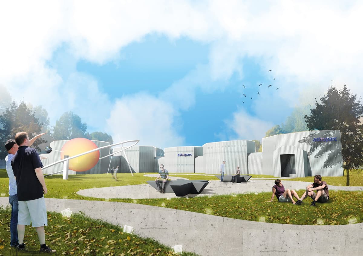 Konzeptbild Astroparc Kapsel und Mondauto